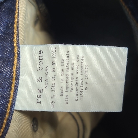 RAG & BONE High Rise Skinny Blue Jeans with Distressed Detailing Size 27 - Picture 5 of 16